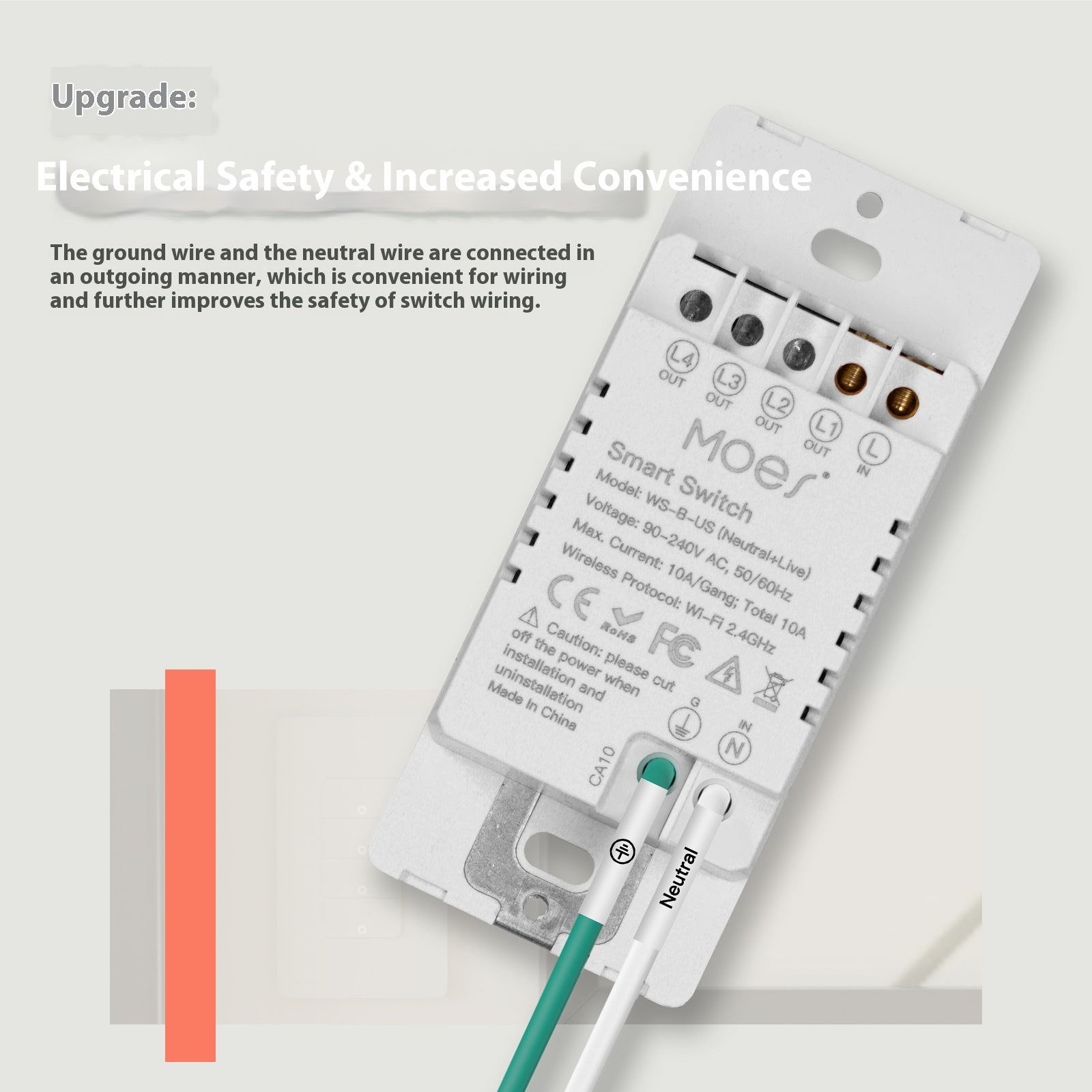 Graffiti smart home universal button switch with single live/zero‑fire wiring, app control, and voice automation
