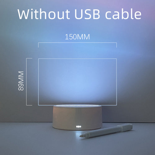 Acrylic bedside message writing board with soft LED night light illumination