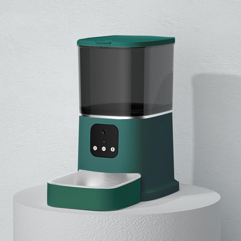 Smart WiFi automatic pet feeder with large capacity, voice recorder, and timer feeding for cats and dogs