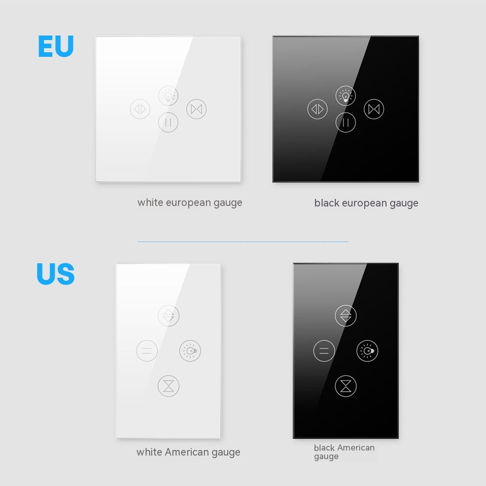 Smart curtain light wall touch switch with plastic button and voice control