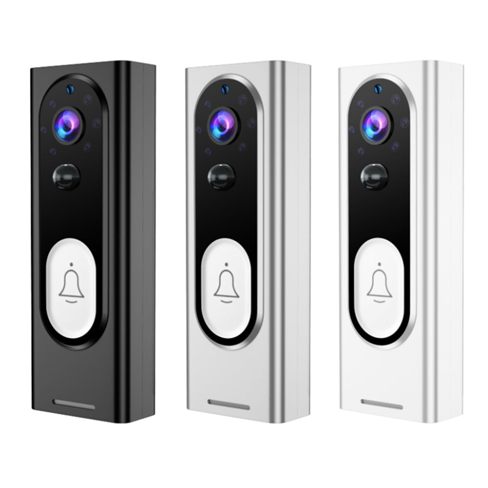 1080P wireless WiFi video doorbell with remote monitoring and two‑way voice intercom