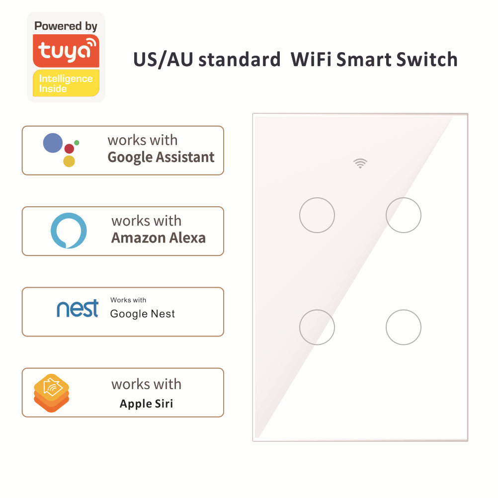 Australian smart WiFi touch wall panel compatible with Smart Life App