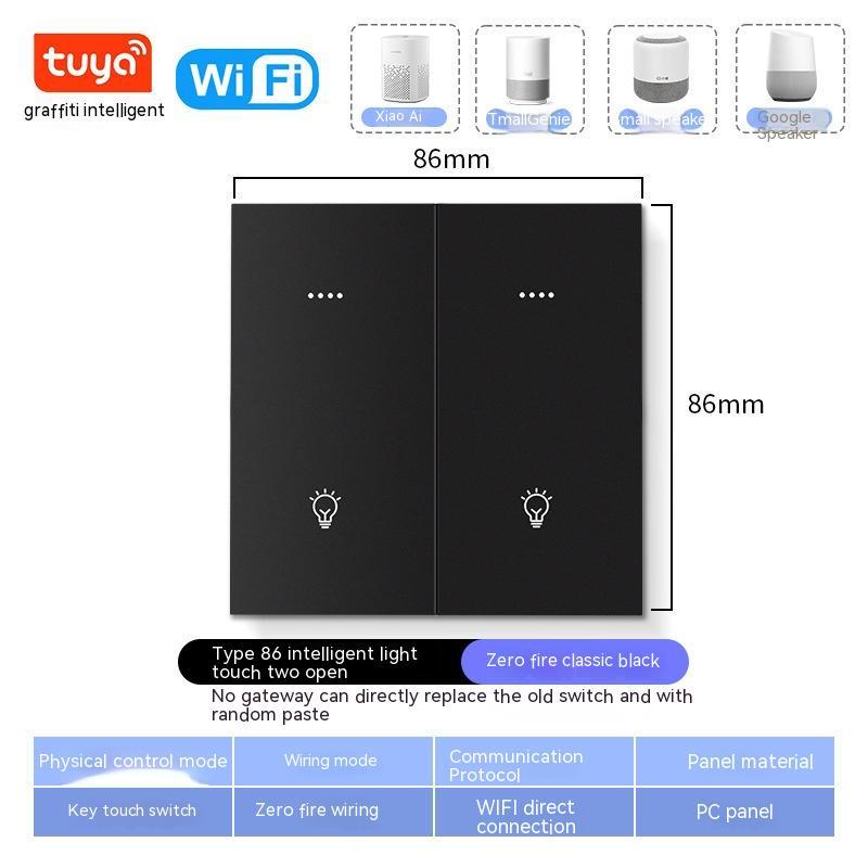 WiFi smart home switch with whole‑house voice control and mobile APP automation