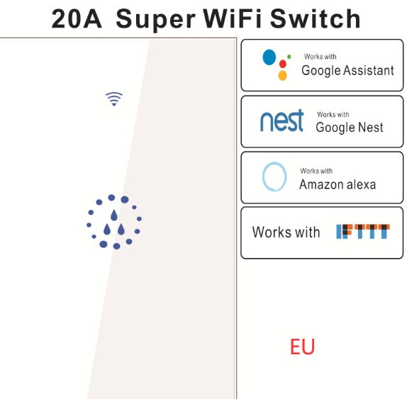 Smart WiFi high‑power water heater touch switch with mobile app remote control