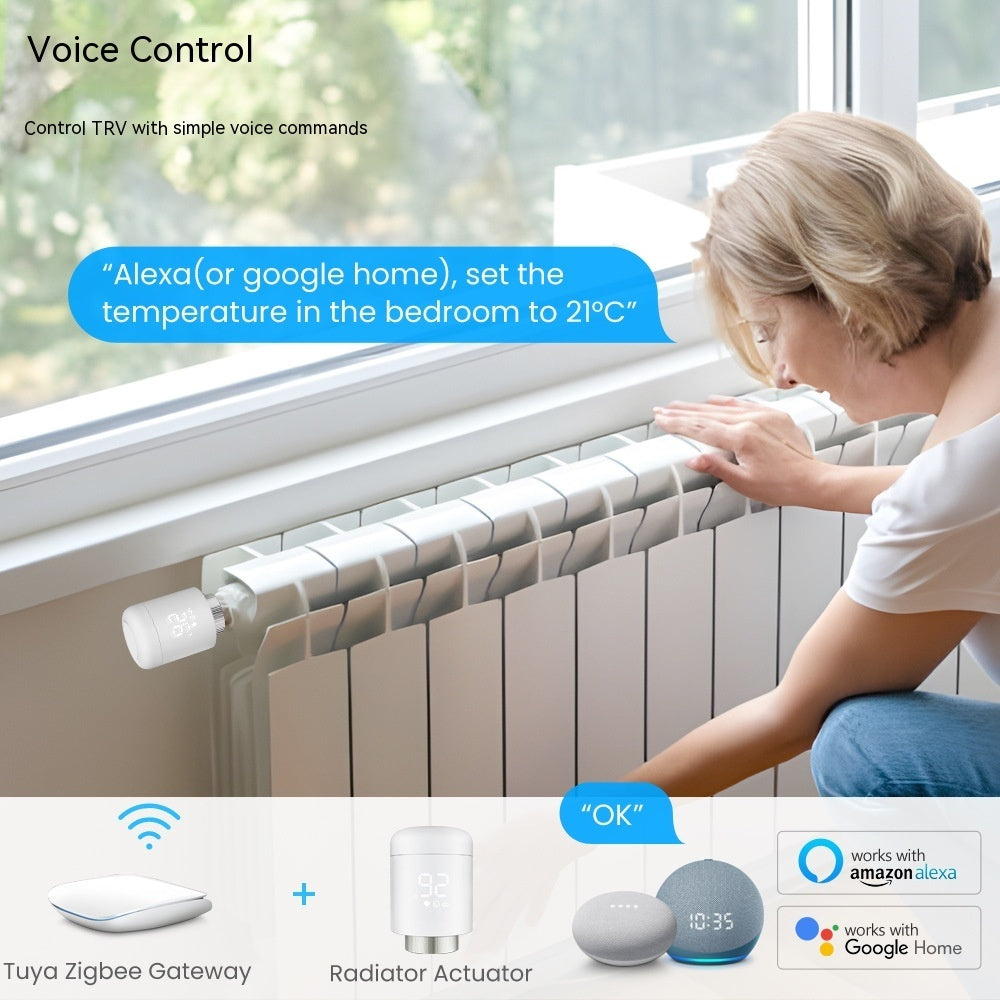 Smart thermostatic radiator valve controller with mobile APP intelligent temperature control