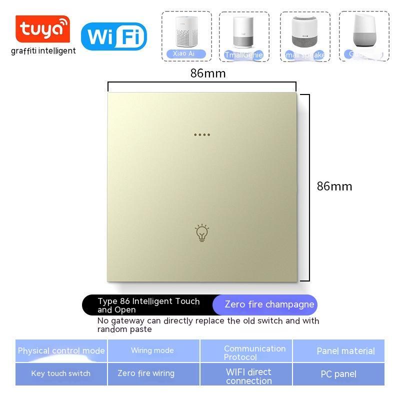 WiFi smart home switch with whole‑house voice control and mobile APP automation