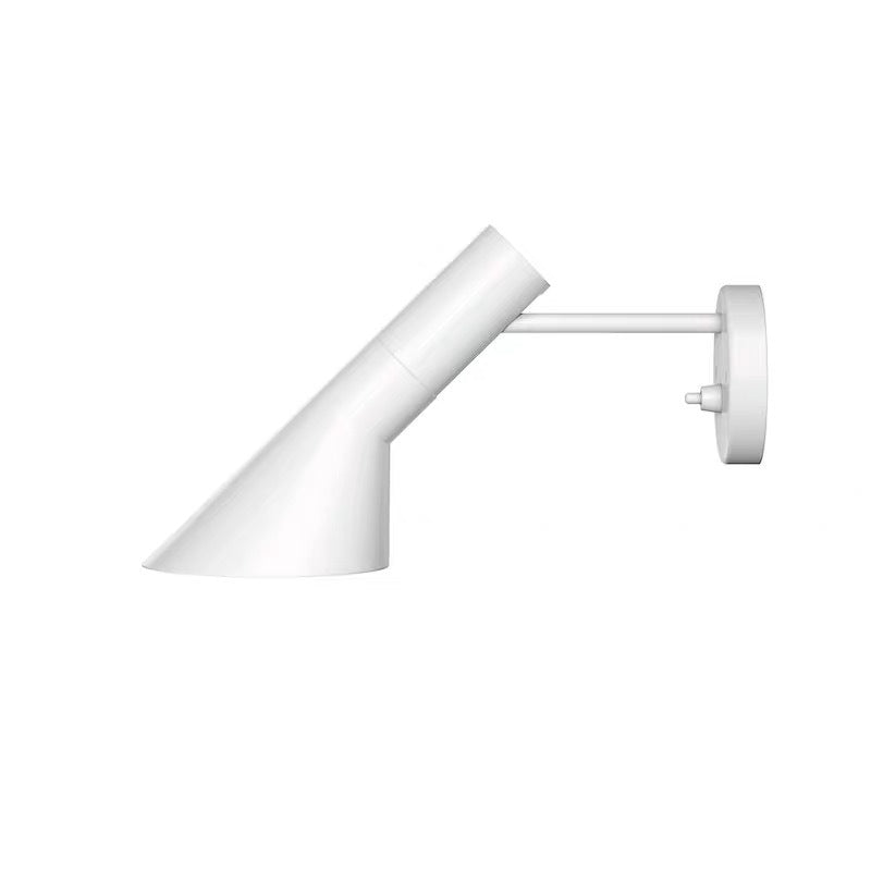 White wall lamp with adjustable arm on a white background