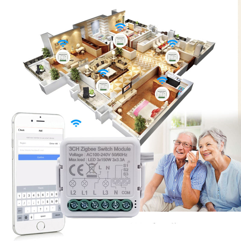 Tuya Zigbee smart switch module for wireless on‑off smart home control
