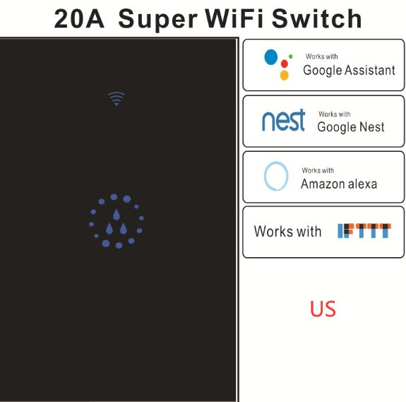 Smart WiFi high‑power water heater touch switch with mobile app remote control
