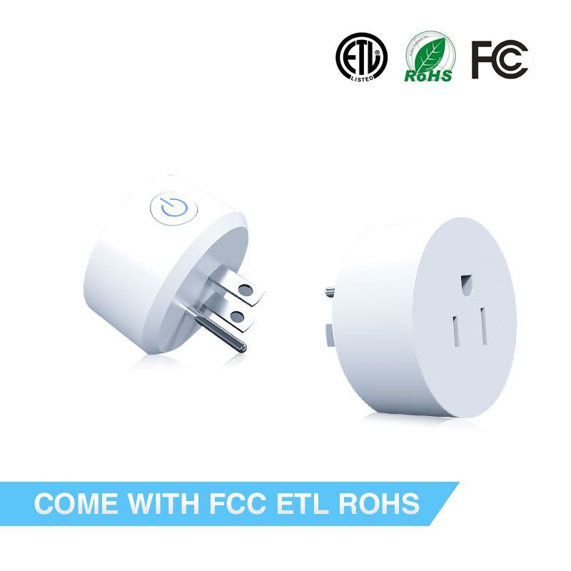 WiFi smart socket with voice control, TUYA app remote operation, and timer automation