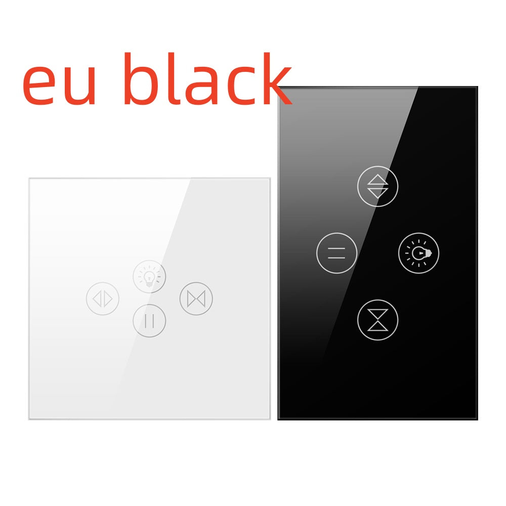 Smart curtain light wall touch switch with plastic button and voice control