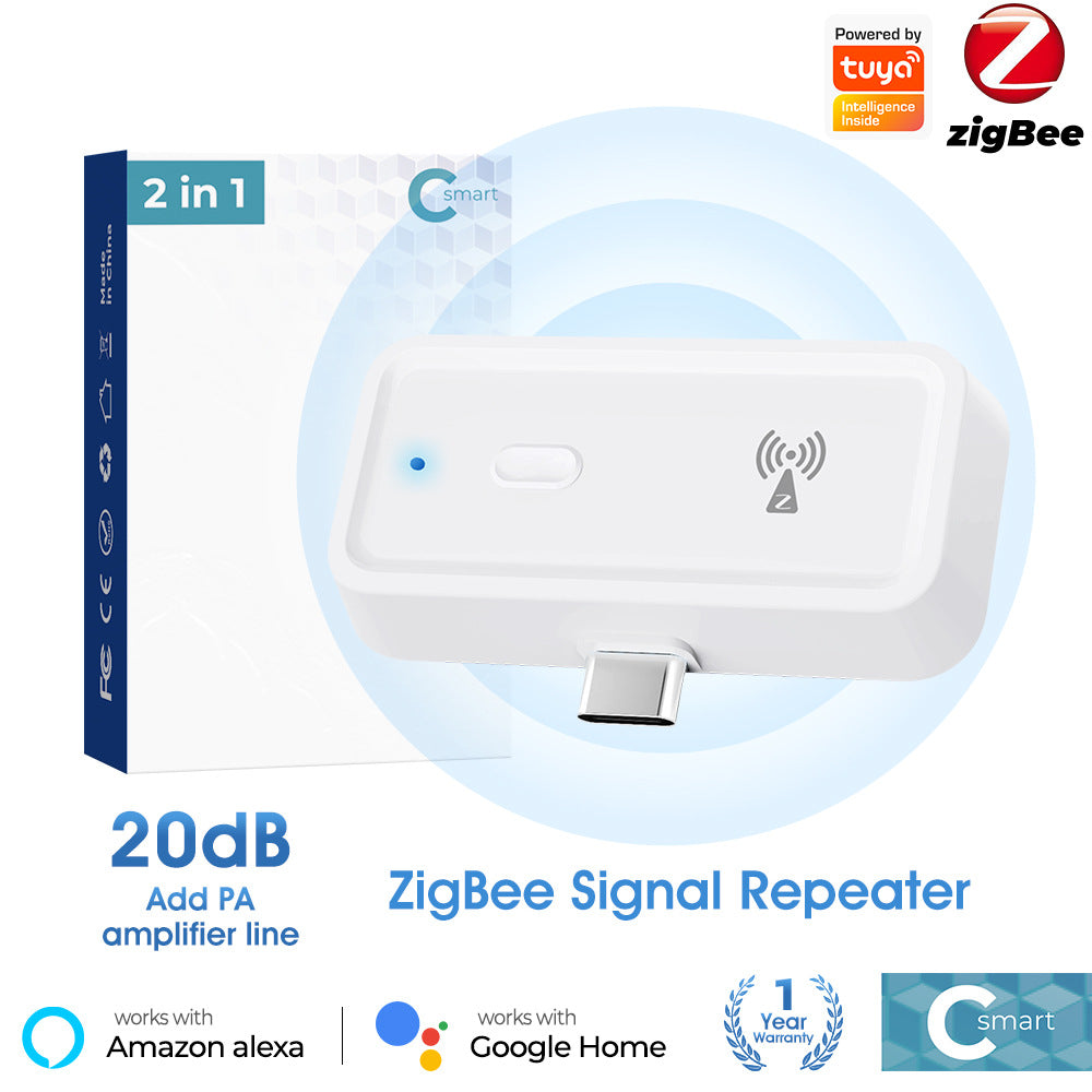 Graffiti ZigBee smart repeater with Type‑C power for extending smart home signal range