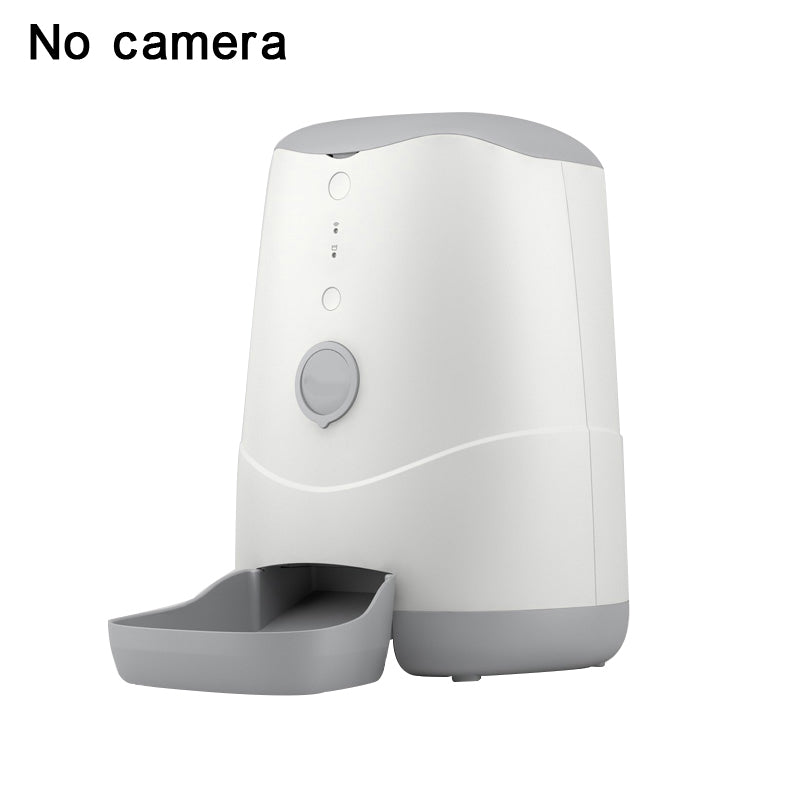 White and gray pet feeder on a white background