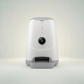 White pet feeder with camera on a white background