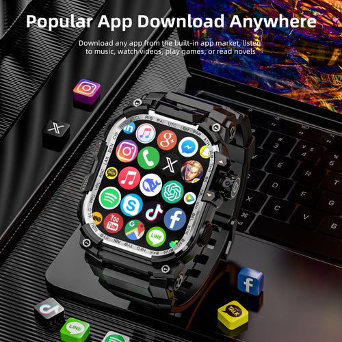 APPLLP 7 MAX smartwatch with large display, WiFi, and pull‑out camera