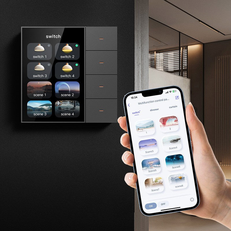 Graffiti ZigBee smart multi‑function wall control panel for home automation