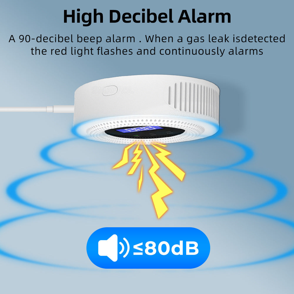 WiFi smart gas detector with real‑time leak alerts and mobile app monitoring