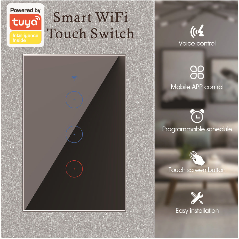 Australian smart WiFi touch wall panel compatible with Smart Life App