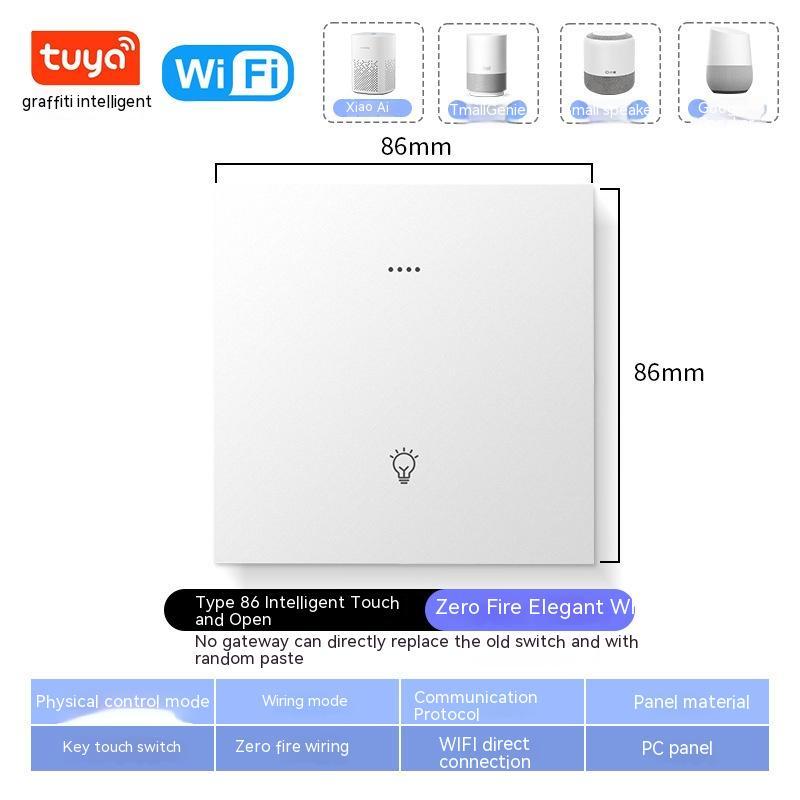 WiFi smart home switch with whole‑house voice control and mobile APP automation