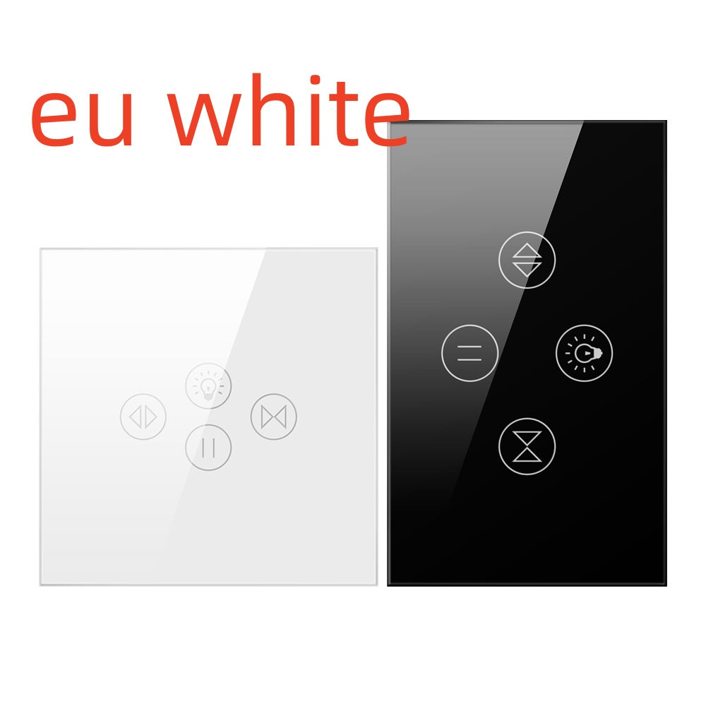 Smart curtain light wall touch switch with plastic button and voice control