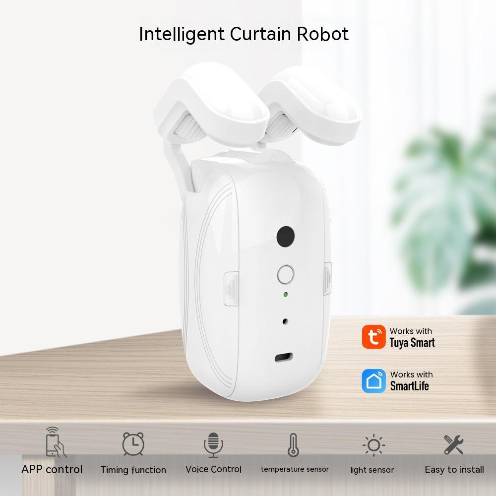 WiFi smart curtain robot for Roman rod curtains with app and voice control automation