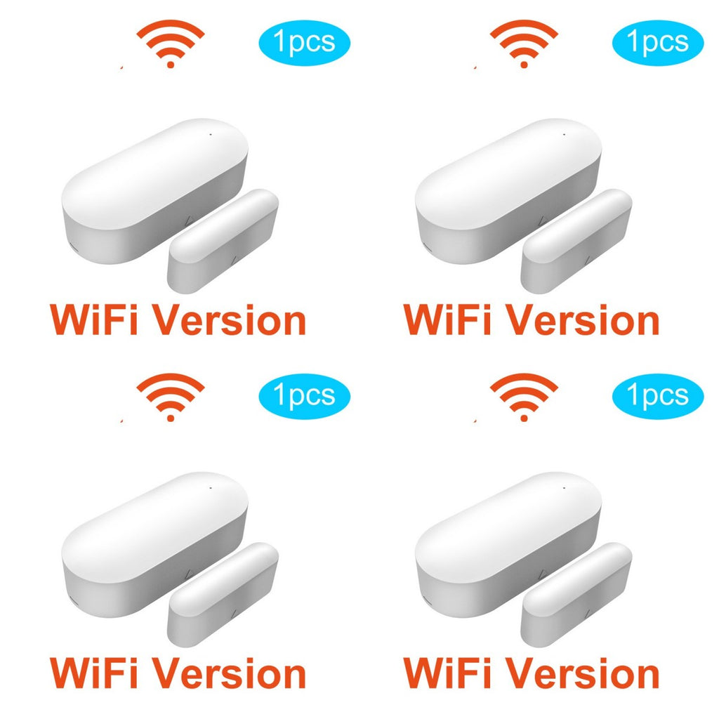 Tuya WiFi smart magnetic door sensor with anti‑theft alarm and app push notifications