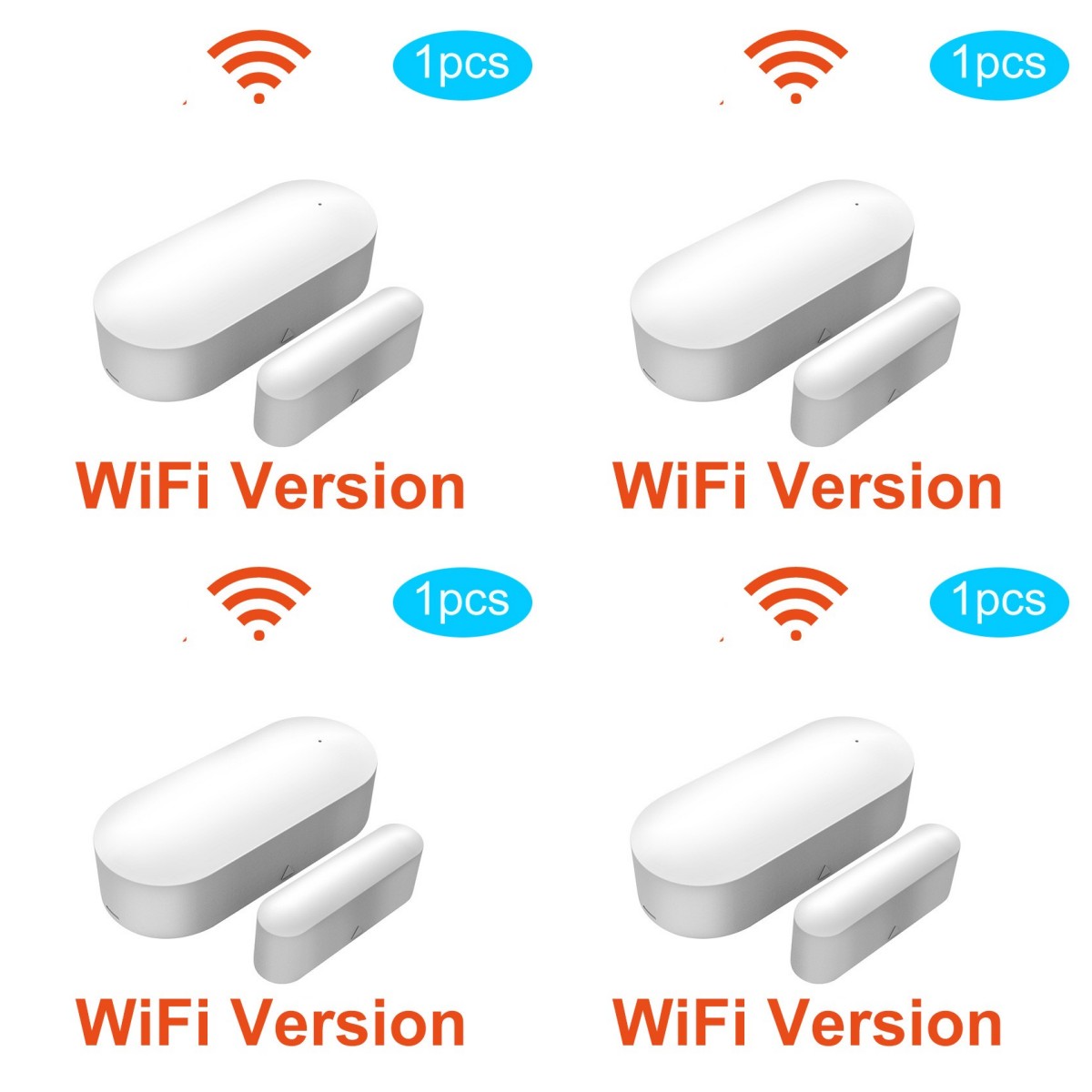 Tuya WiFi smart magnetic door sensor with anti‑theft alarm and app push notifications