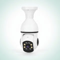 E27 WiFi bulb camera with 1080P pan‑tilt security, night vision, and two‑way audio