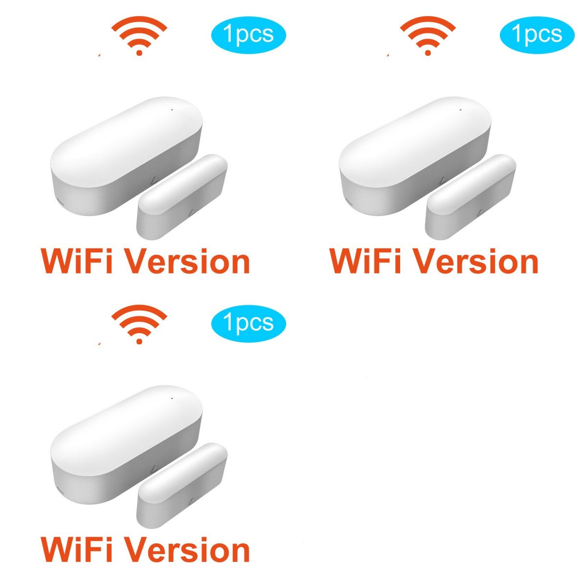 Tuya WiFi smart magnetic door sensor with anti‑theft alarm and app push notifications