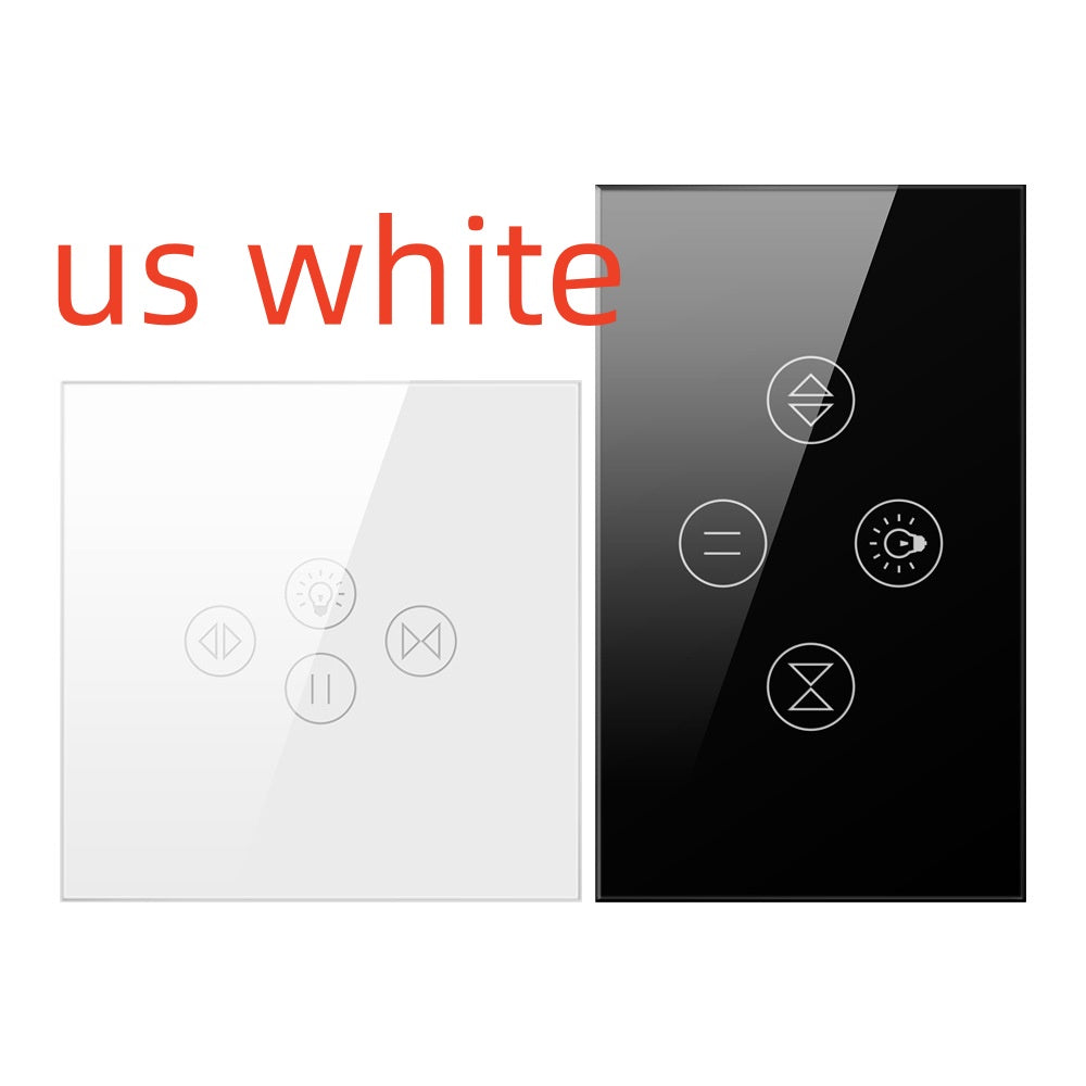 Smart curtain light wall touch switch with plastic button and voice control