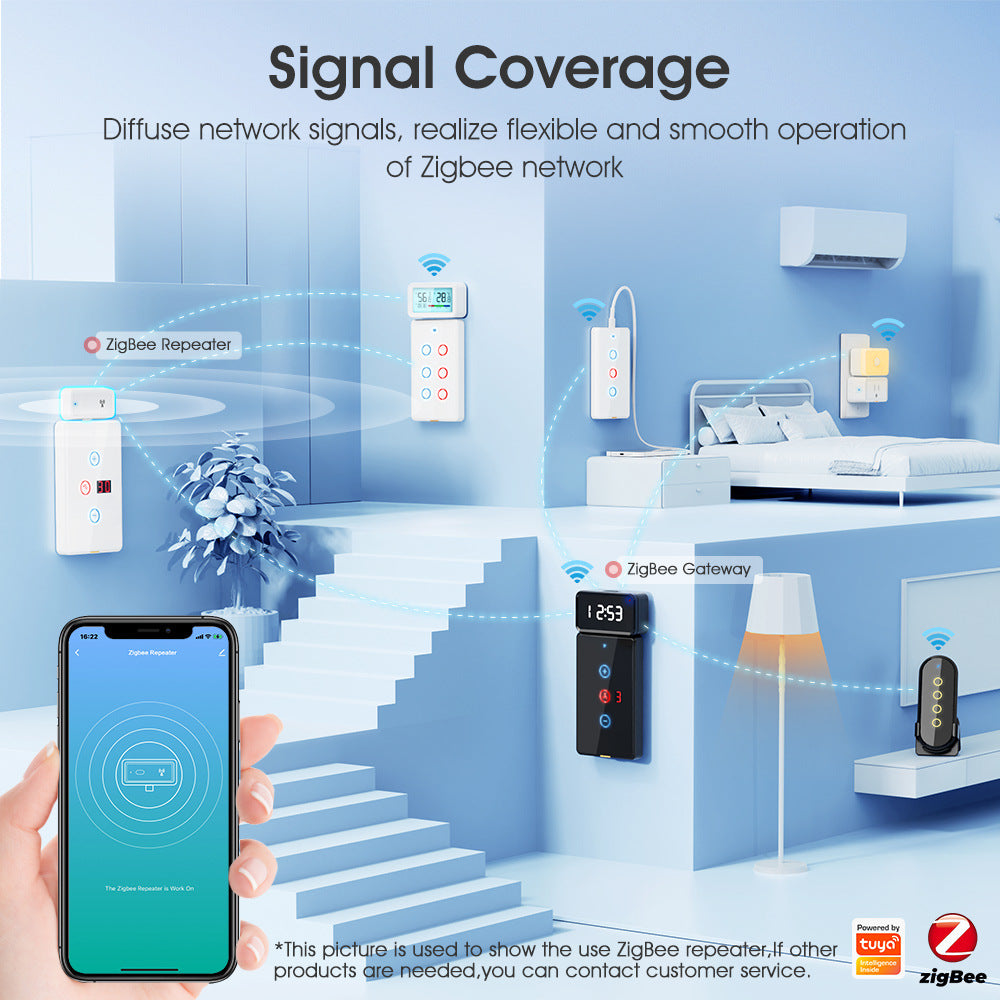 Graffiti ZigBee smart repeater with Type‑C power for extending smart home signal range