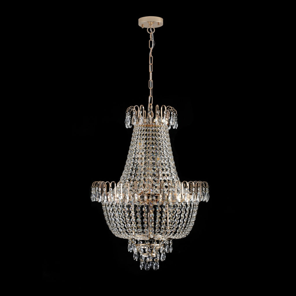 Crystal chandelier on a black background