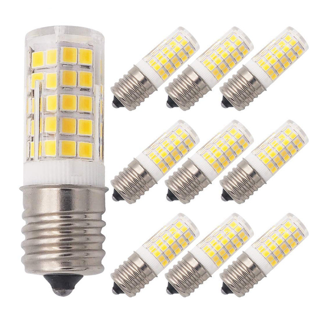 A set of LED corn bulb light sockets, featuring one large close-up bulb on the left and eight smaller identical bulbs arranged in a grid on the right, all on a plain white background.