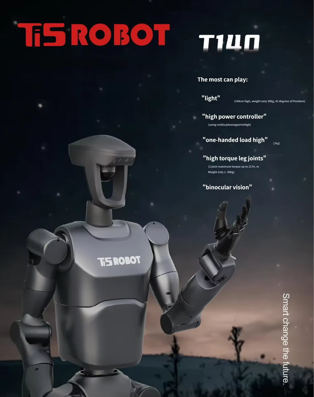 Robot model with 'Ti5 Robot' branding against a dark background