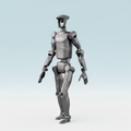 Robotic figure with 'Fujimi' branding on a white background
