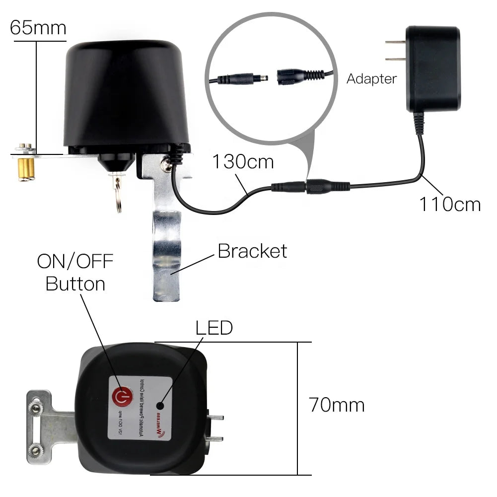 Valve controller dimensions