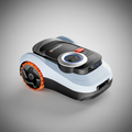 Robotic lawn mower on a white background