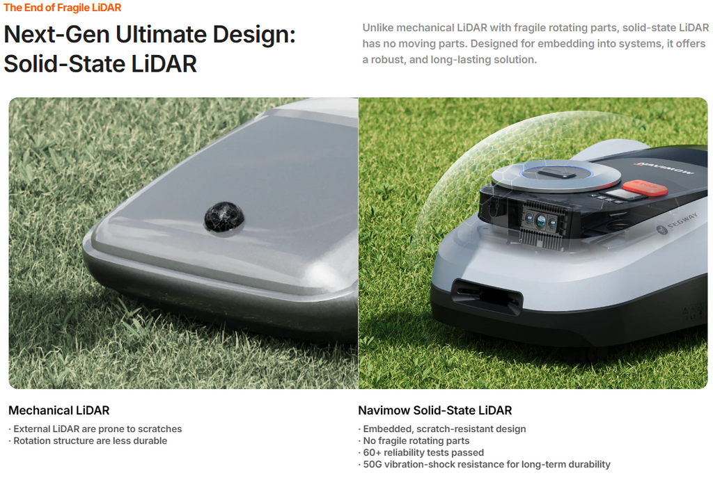 Comparison of mechanical and solid-state LiDAR systems on a grassy background