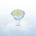 LED light bulbs with a clear base on a white background