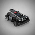 Robotic lawn mower on a white background