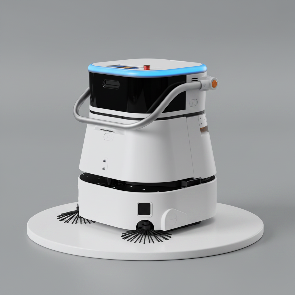 Robotic vacuum cleaner on a white background