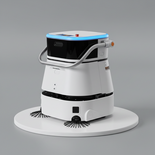 Robotic vacuum cleaner on a white background
