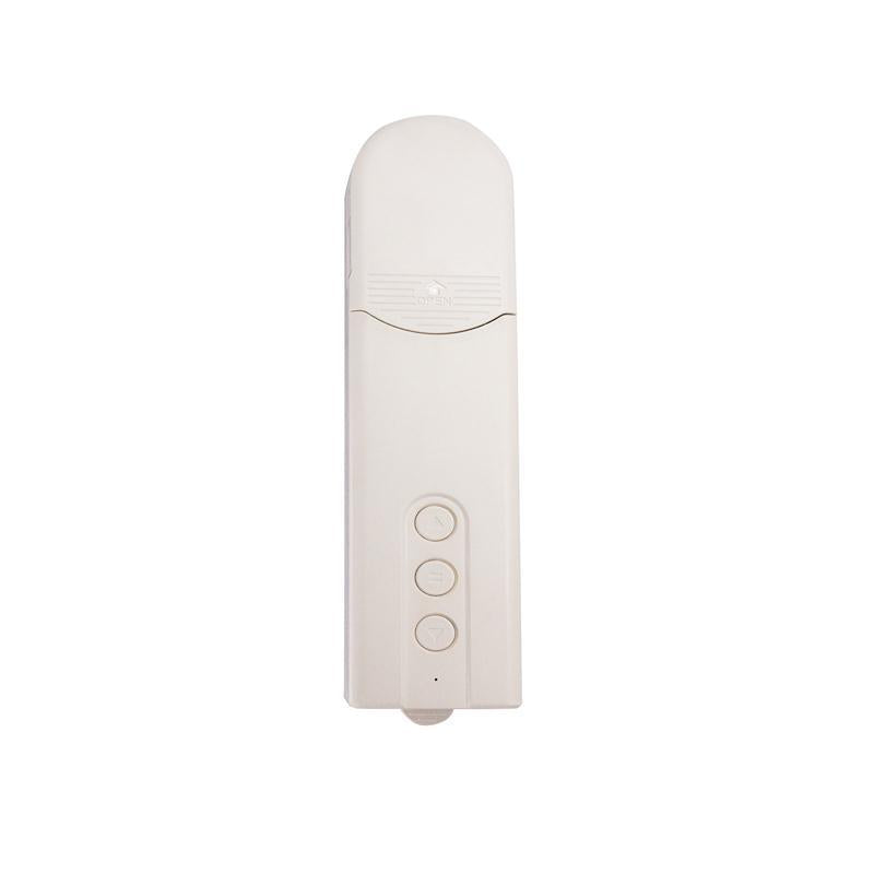 White electronic device with buttons on a white background