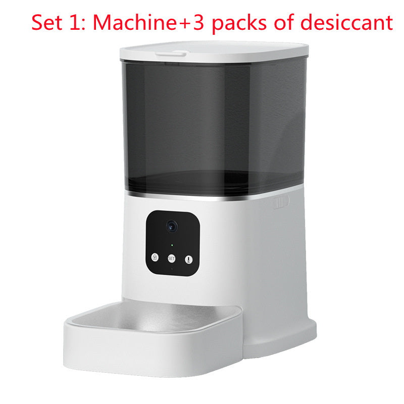 Smart WiFi automatic pet feeder with large capacity, voice recorder, and timer feeding for cats and dogs