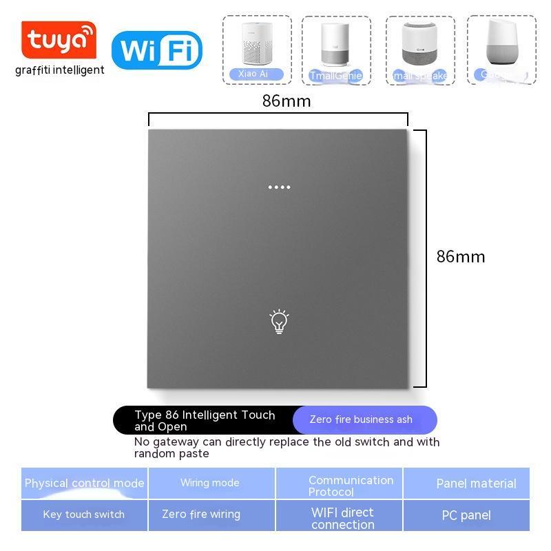 WiFi smart home switch with whole‑house voice control and mobile APP automation