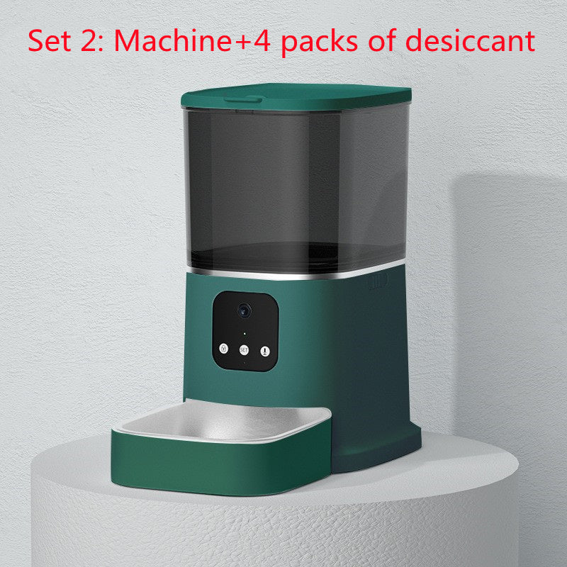 Smart WiFi automatic pet feeder with large capacity, voice recorder, and timer feeding for cats and dogs