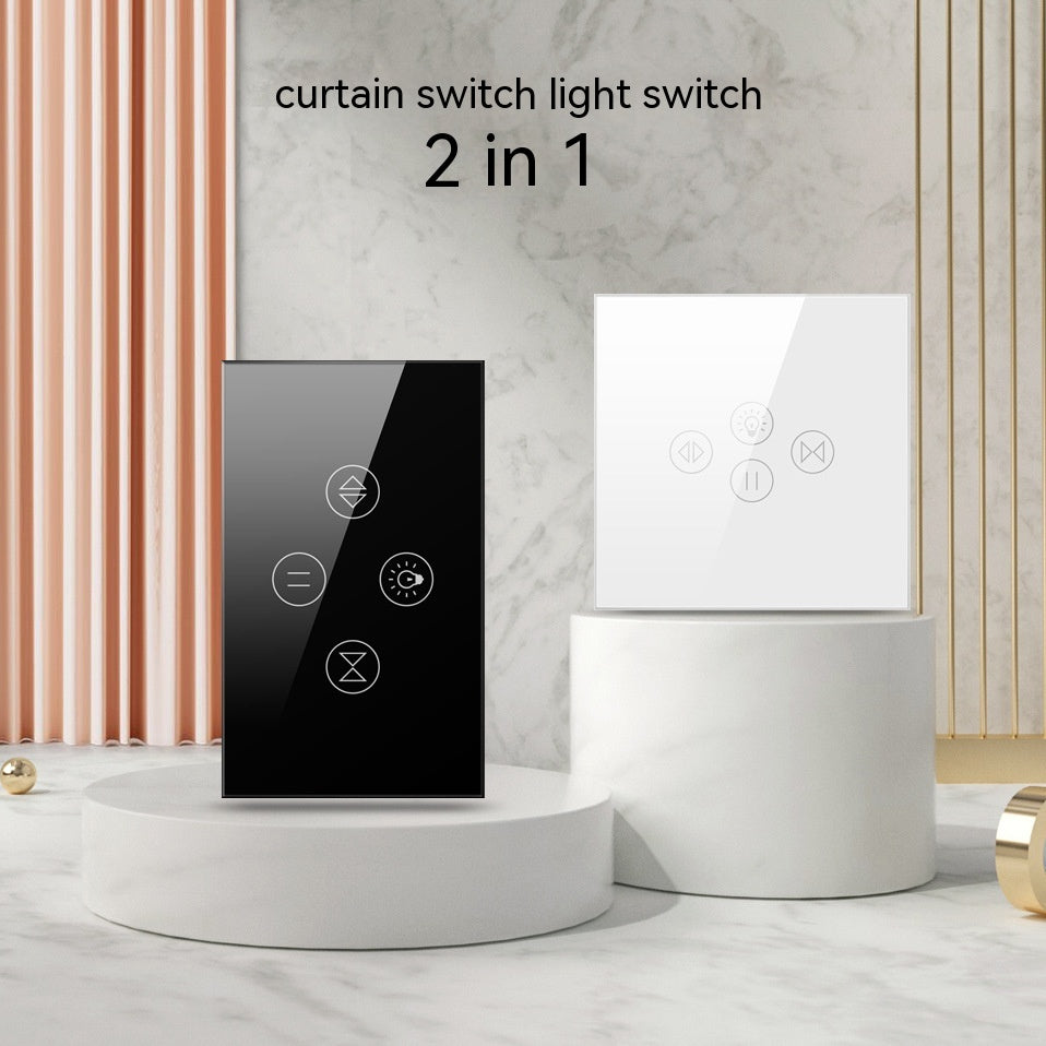 Smart curtain light wall touch switch with plastic button and voice control