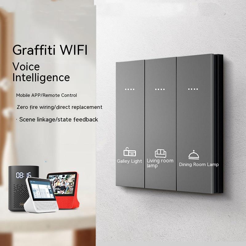 WiFi smart home switch with whole‑house voice control and mobile APP automation