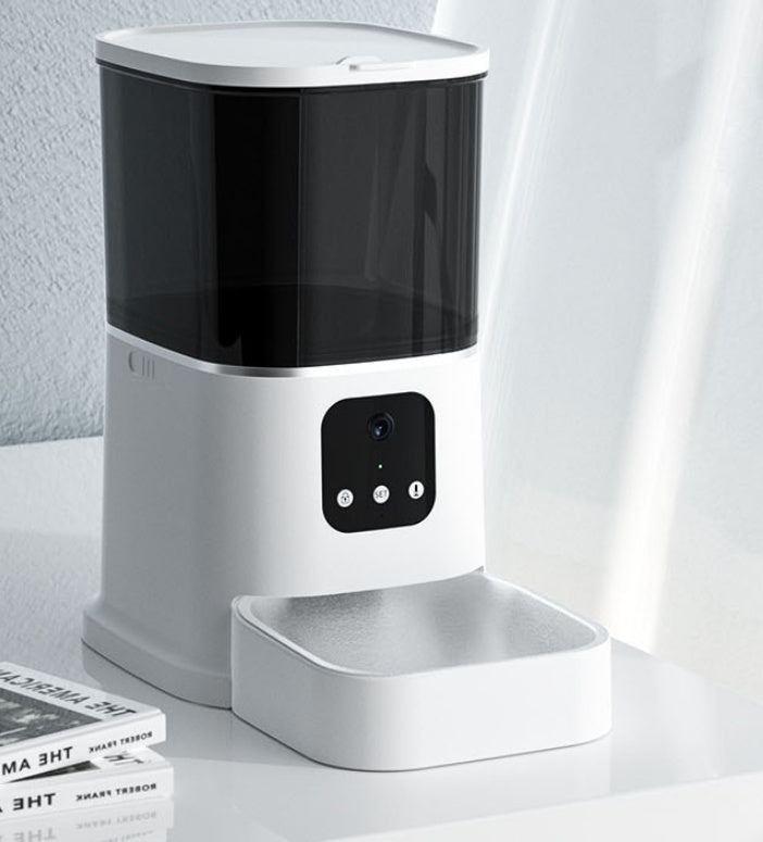 Smart WiFi automatic pet feeder with large capacity, voice recorder, and timer feeding for cats and dogs