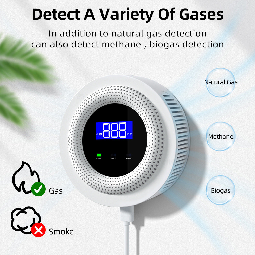 WiFi smart gas detector with real‑time leak alerts and mobile app monitoring